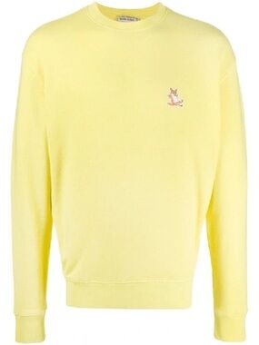 Maison Kitsuné Fox Patch Wool Blend Crewneck